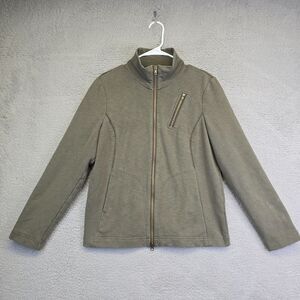 Royal Robbins Sweater Women's Large Green Full Zip Lightweight Stretchy Hiking